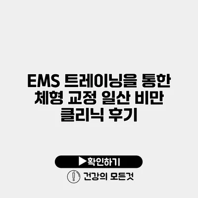 EMS 트레이닝을 통한 체형 교정 일산 비만 클리닉 후기