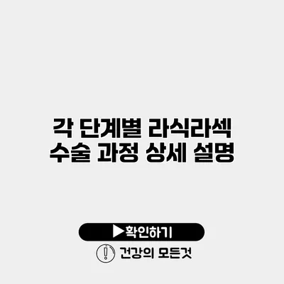 각 단계별 라식라섹 수술 과정 상세 설명
