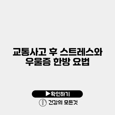 교통사고 후 스트레스와 우울증 한방 요법