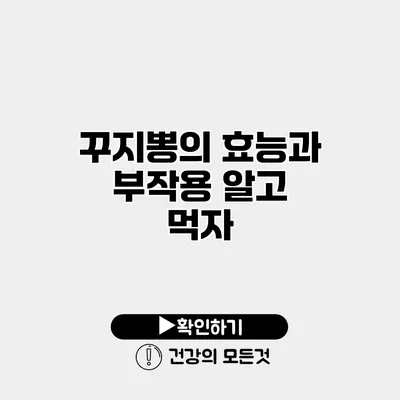꾸지뽕의 효능과 부작용 알고 먹자