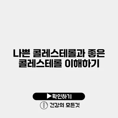 나쁜 콜레스테롤과 좋은 콜레스테롤 이해하기