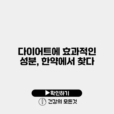 다이어트에 효과적인 성분, 한약에서 찾다