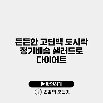 든든한 고단백 도시락 정기배송 샐러드로 다이어트