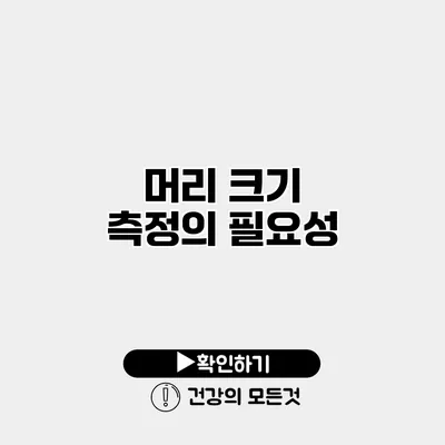 머리 크기 측정의 필요성