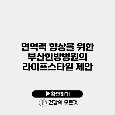 면역력 향상을 위한 부산한방병원의 라이프스타일 제안