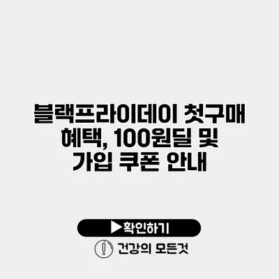 블랙프라이데이 첫구매 혜택, 100원딜 및 가입 쿠폰 안내