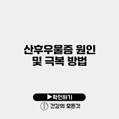 산후우울증 원인 및 극복 방법