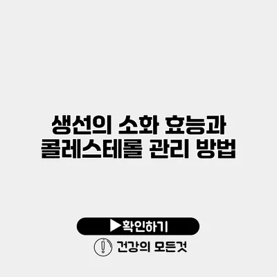 생선의 소화 효능과 콜레스테롤 관리 방법