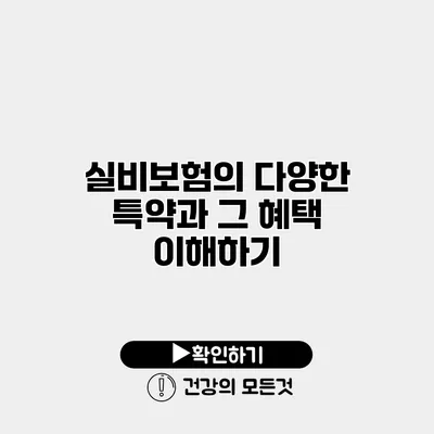 실비보험의 다양한 특약과 그 혜택 이해하기