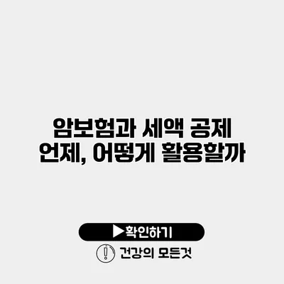 암보험과 세액 공제 언제, 어떻게 활용할까?