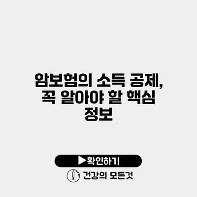 암보험의 소득 공제, 꼭 알아야 할 핵심 정보