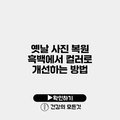 옛날 사진 복원 흑백에서 컬러로 개선하는 방법