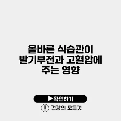올바른 식습관이 발기부전과 고혈압에 주는 영향