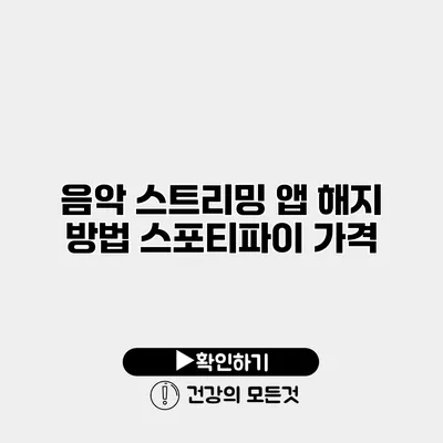 음악 스트리밍 앱 해지 방법 스포티파이 가격