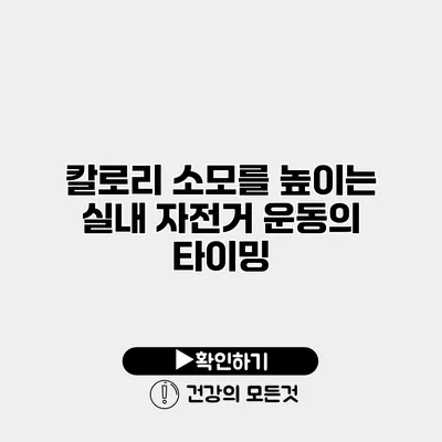 칼로리 소모를 높이는 실내 자전거 운동의 타이밍