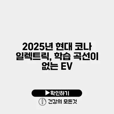2025년 현대 코나 일렉트릭, 학습 곡선이 없는 EV
