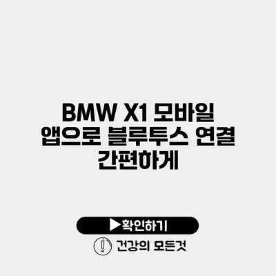 BMW X1 모바일 앱으로 블루투스 연결 간편하게