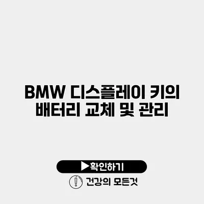 BMW 디스플레이 키의 배터리 교체 및 관리