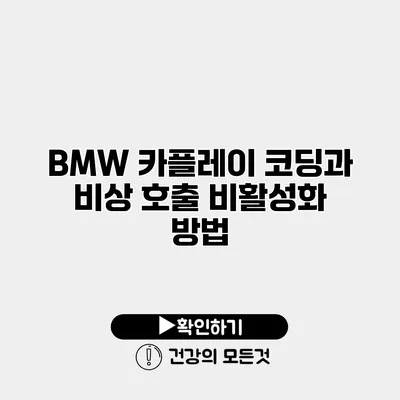 BMW 카플레이 코딩과 비상 호출 비활성화 방법