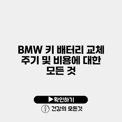 BMW 키 배터리 교체 주기 및 비용에 대한 모든 것