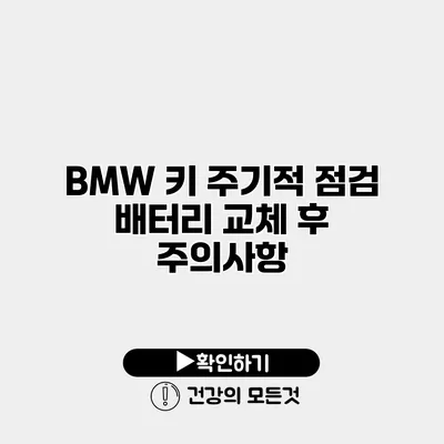 BMW 키 주기적 점검 배터리 교체 후 주의사항