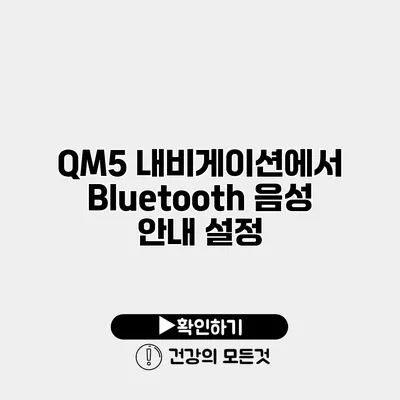 QM5 내비게이션에서 Bluetooth 음성 안내 설정