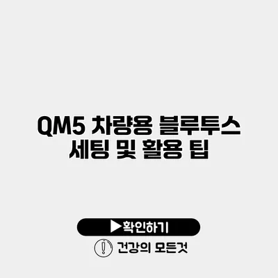 QM5 차량용 블루투스 세팅 및 활용 팁