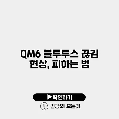 QM6 블루투스 끊김 현상, 피하는 법