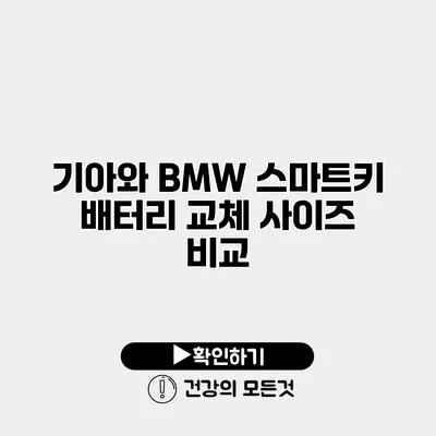 기아와 BMW 스마트키 배터리 교체 사이즈 비교