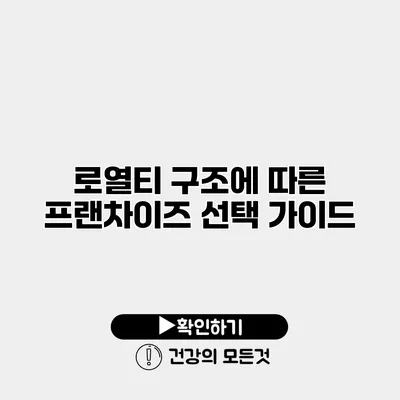 로열티 구조에 따른 프랜차이즈 선택 가이드