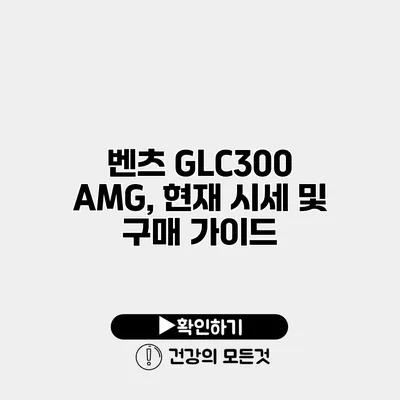 벤츠 GLC300 AMG, 현재 시세 및 구매 가이드