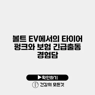 볼트 EV에서의 타이어 펑크와 보험 긴급출동 경험담