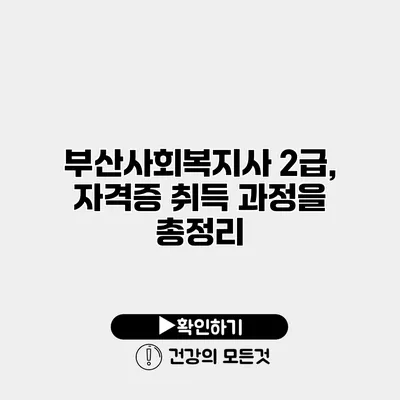 부산사회복지사 2급, 자격증 취득 과정을 총정리