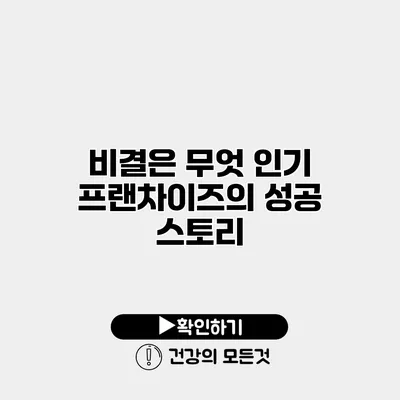 비결은 무엇? 인기 프랜차이즈의 성공 스토리