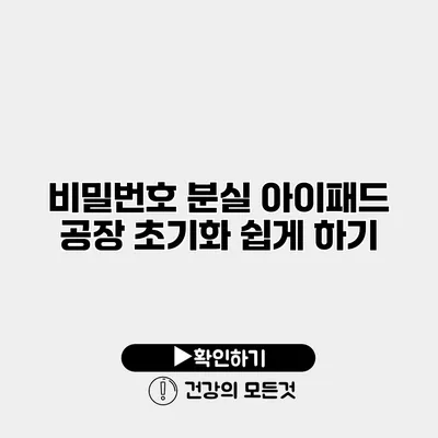 비밀번호 분실? 아이패드 공장 초기화 쉽게 하기