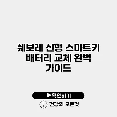 쉐보레 신형 스마트키 배터리 교체 완벽 가이드