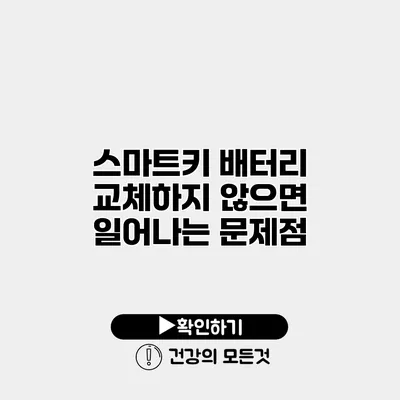 스마트키 배터리 교체하지 않으면 일어나는 문제점