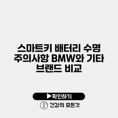 스마트키 배터리 수명 주의사항 BMW와 기타 브랜드 비교