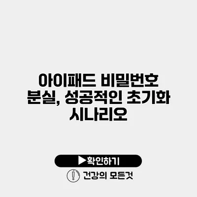 아이패드 비밀번호 분실, 성공적인 초기화 시나리오
