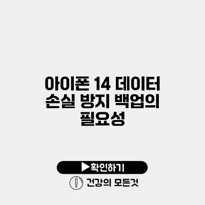 아이폰 14 데이터 손실 방지 백업의 필요성