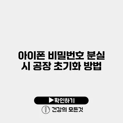 아이폰 비밀번호 분실 시 공장 초기화 방법