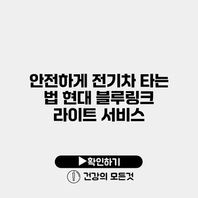 안전하게 전기차 타는 법 현대 블루링크 라이트 서비스