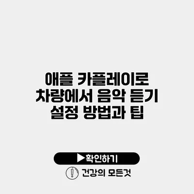 애플 카플레이로 차량에서 음악 듣기 설정 방법과 팁