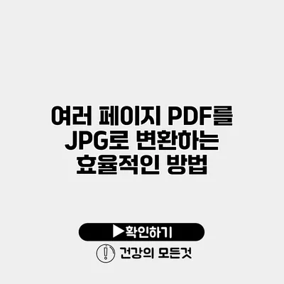 여러 페이지 PDF를 JPG로 변환하는 효율적인 방법