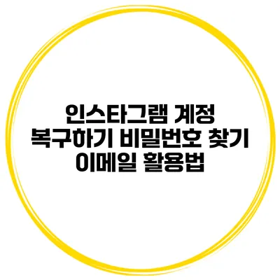 인스타그램 계정 복구하기 비밀번호 찾기 이메일 활용법