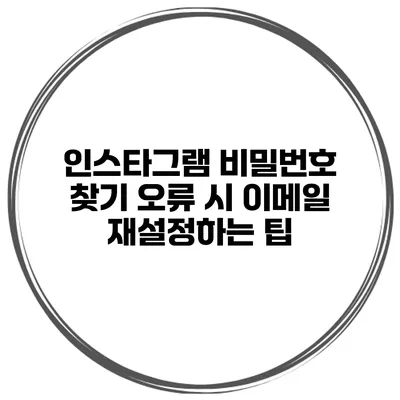 인스타그램 비밀번호 찾기 오류 시 이메일 재설정하는 팁
