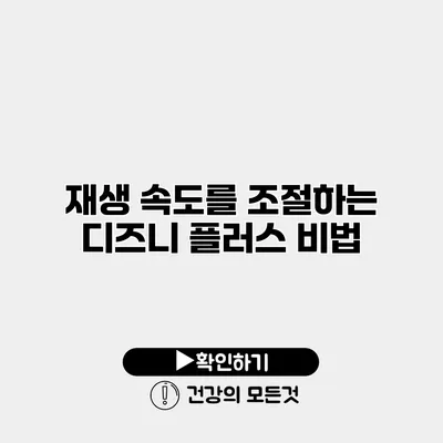 재생 속도를 조절하는 디즈니 플러스 비법