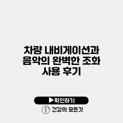 차량 내비게이션과 음악의 완벽한 조화 사용 후기