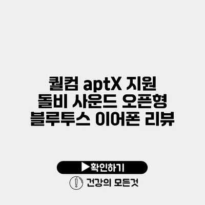 퀄컴 aptX 지원 돌비 사운드 오픈형 블루투스 이어폰 리뷰