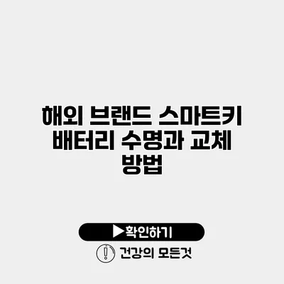 해외 브랜드 스마트키 배터리 수명과 교체 방법